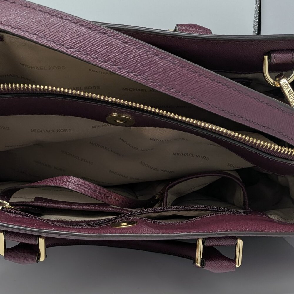 Michael Kors large satchel burgundy - Picture 3 of 6